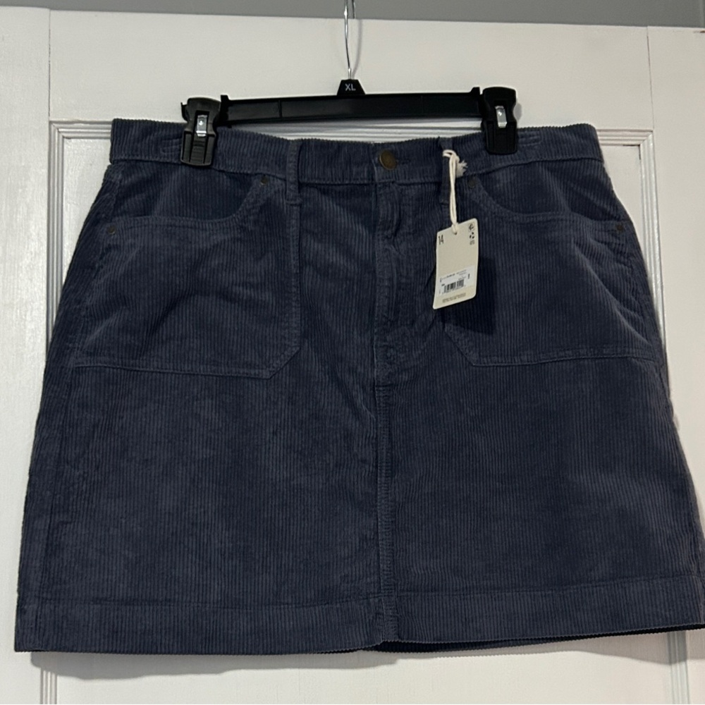 a.n.a Blue A-Line Corduroy Skirt